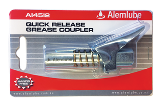 ALEMLUBE QUICK RELEASE GREASE GUN COUPLER - 1/8” BSP(F) BLISTER PACK
