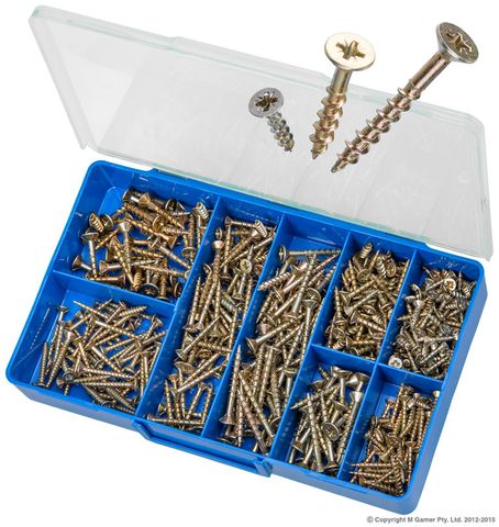 TORRES COUNTERSUNK POZIDRIV CHIPBOARD SCREWS ASSORTED KIT