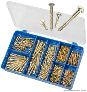 TORRES BRASS PLATED WOOD SCREWS ASSORTED KIT