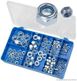 TORRES ZINC PLATED NYLON INSERT SELF LOCKING NUTS ASSORTED KIT