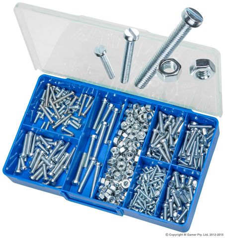 TORRES CHEESE HEAD MACHINE SCREWS & HEX NUTS ASSORTED KIT