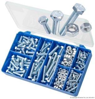 TORRES ZINC PLATED MILD STEEL NUTS & HEX BOLTS ASSORTED KIT