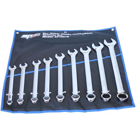 SP TOOLS COMBINATION ROE SPANNER SET - JUMBO - 9 PCE - METRIC