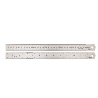 TOLEDO DOUBLE SIDED METRIC & IMPERIAL STAINLESS STEEL RULE - 300MM (12")