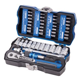 KINCROME LOK-ON™ 1/4" DRIVE SOCKET & BIT SET - 43 PCE