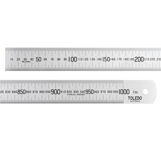 TOLEDO SINGLE SIDED METRIC STAINLESS STEEL RULE - 1000MM