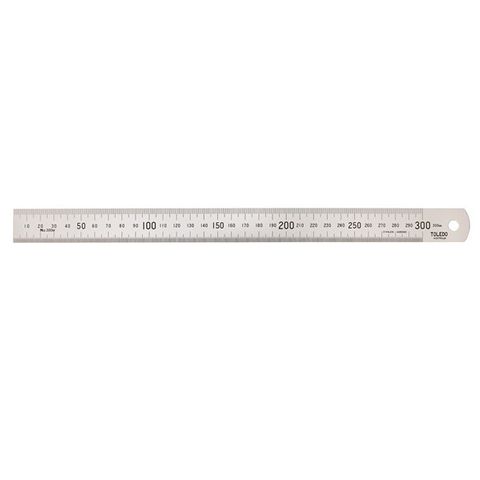 TOLEDO SINGLE SIDED STAINLESS STEEL METRIC RULE - 300MM