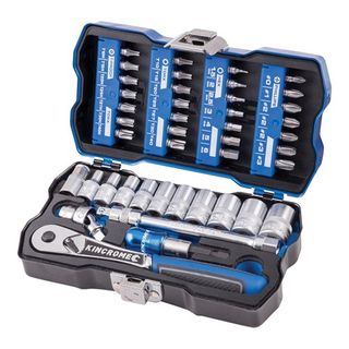 KINCROME LOK-ON™ 1/4" DRIVE SOCKET & BIT SET - 43 PCE