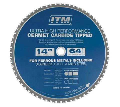 ITM 350MM CERMET CARBIDE METAL CUTTING BLADE, 64T