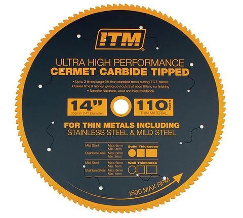 ITM 350MM CERMET CARBIDE METAL CUTTING BLADE, 110T