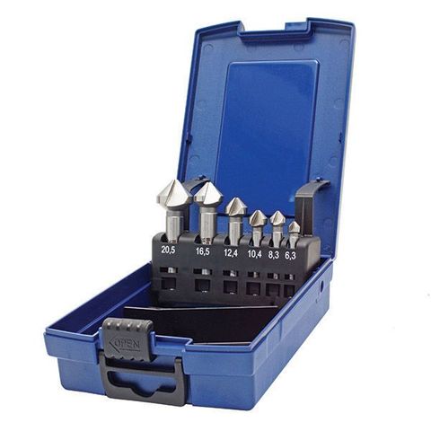 HOLEMAKER COUNTERSINK SET, 3 FLUTE 90 DEGREE, 3 - 20.5MM - 6 PCE