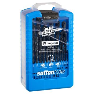 SUTTON TOOLS JOBBER BLUE BULLET HSS IMPERIAL DRILL SET (1/16 - 1/2 X 1/32) - 29 PCE