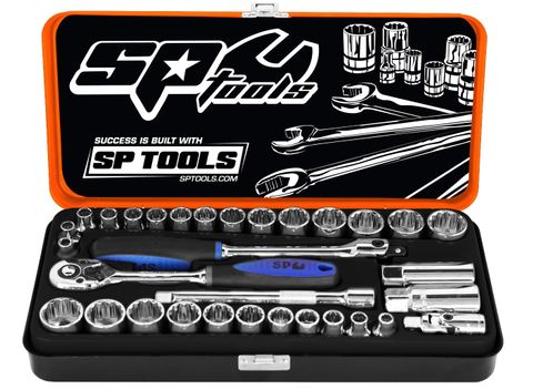 SP TOOLS 3/8" DRIVE SOCKET SET - 32PCE - METRIC / SAE