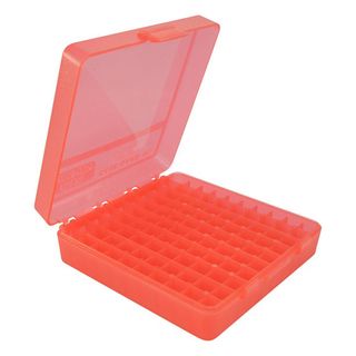 MTM 100RND HANDGUN AMMO BOX 9MM 380ACP CLEAR RED