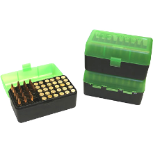 MTM 50RND AMMO BOX 222 223 CLEAR GREEN