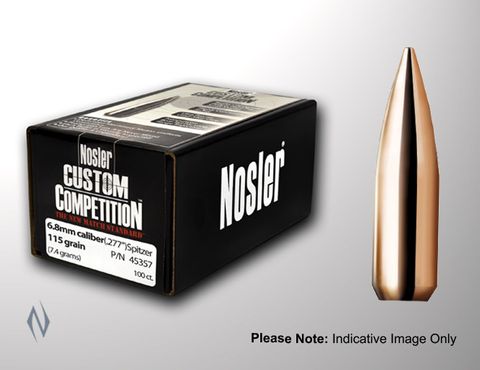 NOSLER 30CAL .308 190GR CUSTOM COMP HPBT PROJECTILES 100PK