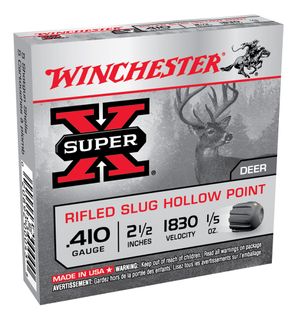 WINCHESTER SUPER X RIFLED SLUG 2.5IN 1830FPS 410GA 6GR 5PKT