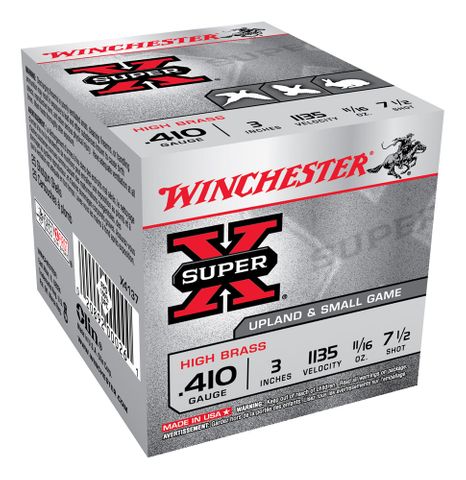 WINCHESTER SUPER X 1135FPS 3INCH 410GA 19GR 7.5  25PKT