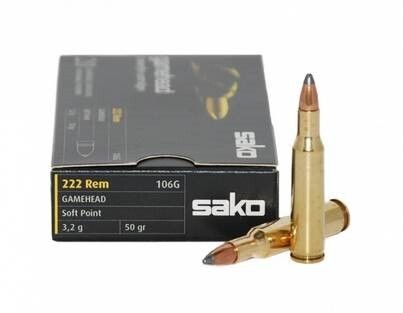 SAKO AMMO 222 REM 50GR GAMEHEAD SP 20PKT