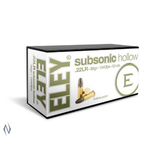 ELEY SUBSONIC 1040FPS 22LR 38GR HP 50PKT