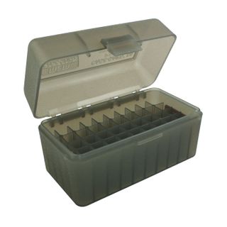 MTM 50RND AMMO BOX 222 223 CLEAR SMOKE