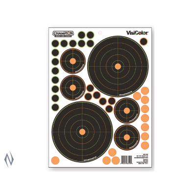 CHAMPION TARGET VISICOLOR ADHESIVE BULLSEYE SIGHT IN 50YD PATCHES