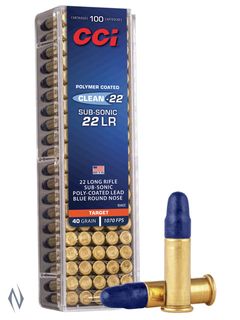 CCI 22LR CLEAN-22 BLUE 40GR SV TARGET LRN 100 PK 1070FPS