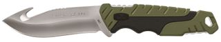 BUCK PURSUIT LG FIXED GUT HOOK GREEN MOLDED HANDLED KNIFE