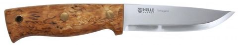 HELLE TEMAGAMI 110MM BLADE SANDVIK 14C28N CURLY BIRCH HANDLE