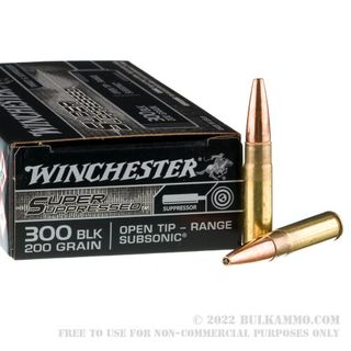 WINCHESTER SUPPRESSED 300 BLACKOUT 200G OPEN TIP 20PKT