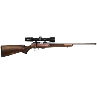 CZ 457 BEECHWOOD 20IN THREADED 5RND 22WMR RINGS AND 3-9X42 SCOPE