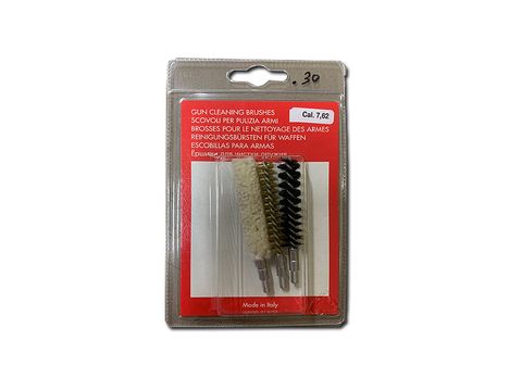 THREE BRUSH SET  WOOL BRISTLE AND BRONZE VARIOUS CALIBRES