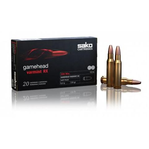 SAKO 308 130GR GAMEHEAD VARMINT RX HPBT 20PKT