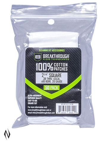 BREAKTHROUGH COTTON PATCHES .38-45 410GA 20GA 50PK