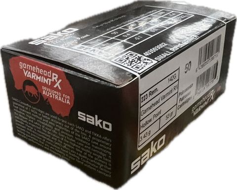 SAKO 223 53G GAMEHEAD VARMINT RX HP 50PKT