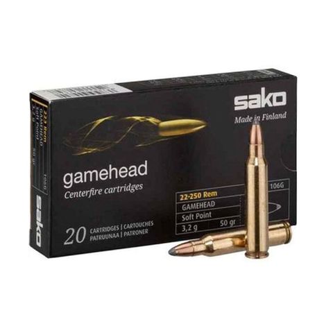 SAKO 22-250 REM 50GR GAMEHEAD 20PK