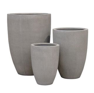 EXCALIBUR FICONSTONE STRIPE TALL POT SET -  GREY