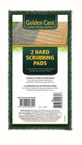 GOLDEN CARE SCRUBBING PADS HARDWOOD 2PK