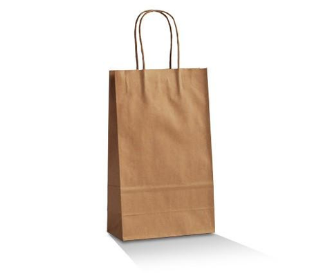 CARRY BAG TWIST XSMALL 265X160+80MM BROWN PAPER CTN/500