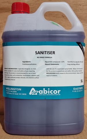 SANITISER 5L SPRAY & WIPE FOOD GRADE