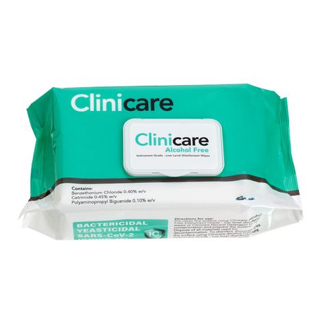 CLINICARE ALCOHOL FREE FLAT PACK (30 WIPES)