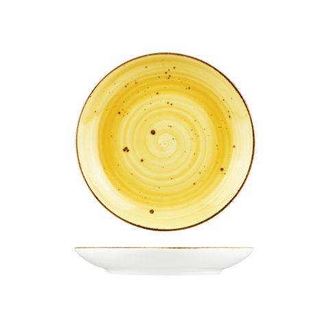 WELLINGTON RND COUPE PLATE RUSTIC YELLOW 160mm