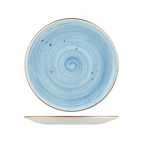WELLINGTON ROUND COUPE PLATE RUSTIC BLUE 275mm