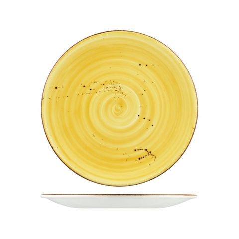WELLINGTON ROUND COUPE PLATE RUSTIC YELLOW 275mm