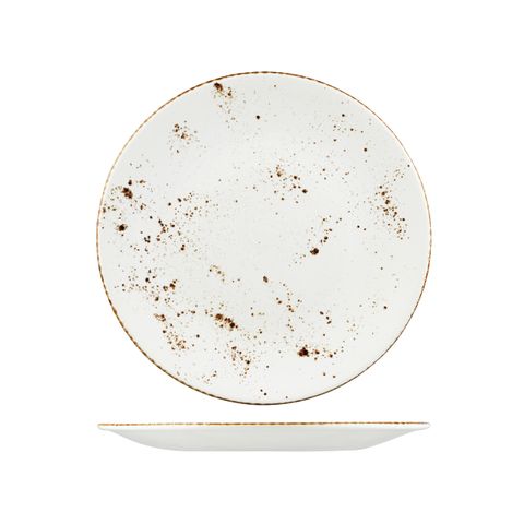 WELLINGTON RND COUPE PLATE RUSTIC WHITE 290mm