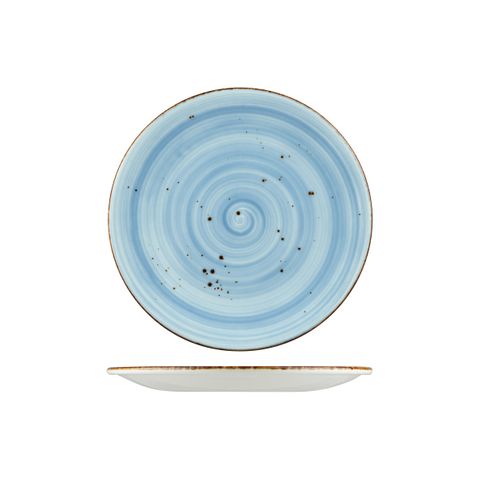 WELLINGTON ROUND COUPE PLATE RUSTIC BLUE 230mm