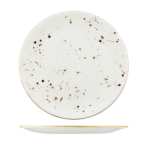 WELLINGTON RND COUPE PLATE RUSTIC WHITE 325mm