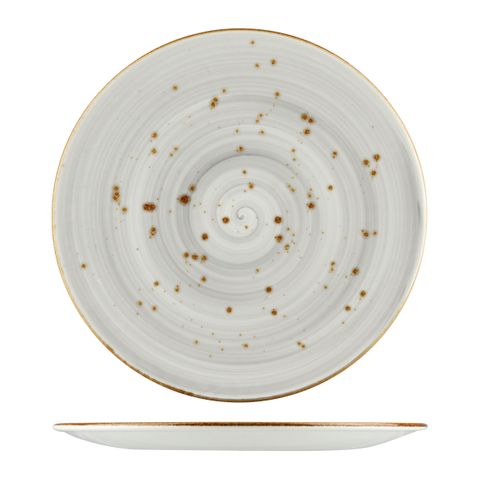WELLINGTON RND COUPE PLATE RUSTIC WHITE 325mm