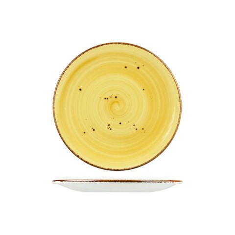 WELLINGTON ROUND COUPE PLATE RUSTIC YELLOW 230mm