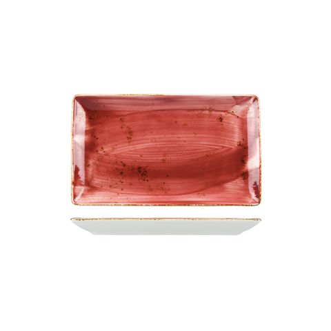 WELLINGT RECT. PLATTER RUSTIC MASALA RED 270x160mm